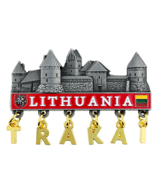 Fridge Magnet Trakai Castle with Hanging Letters TRAKAI
